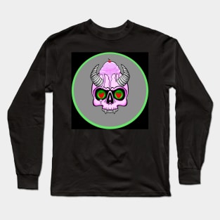 Strawberry Ice Cream Skull Long Sleeve T-Shirt